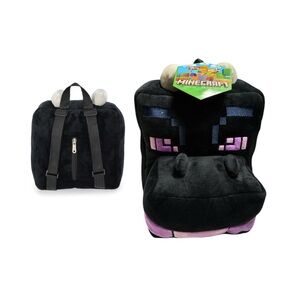 Minecraft Dragon Adorable Black and Pink Kids Plush Backpack